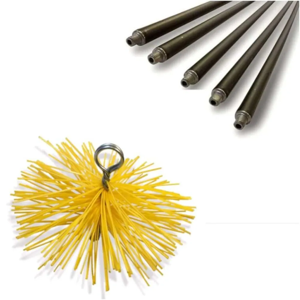 Nettoyer un conduit encrassé : Kit ramonage 7m et hérisson 200mm robuste