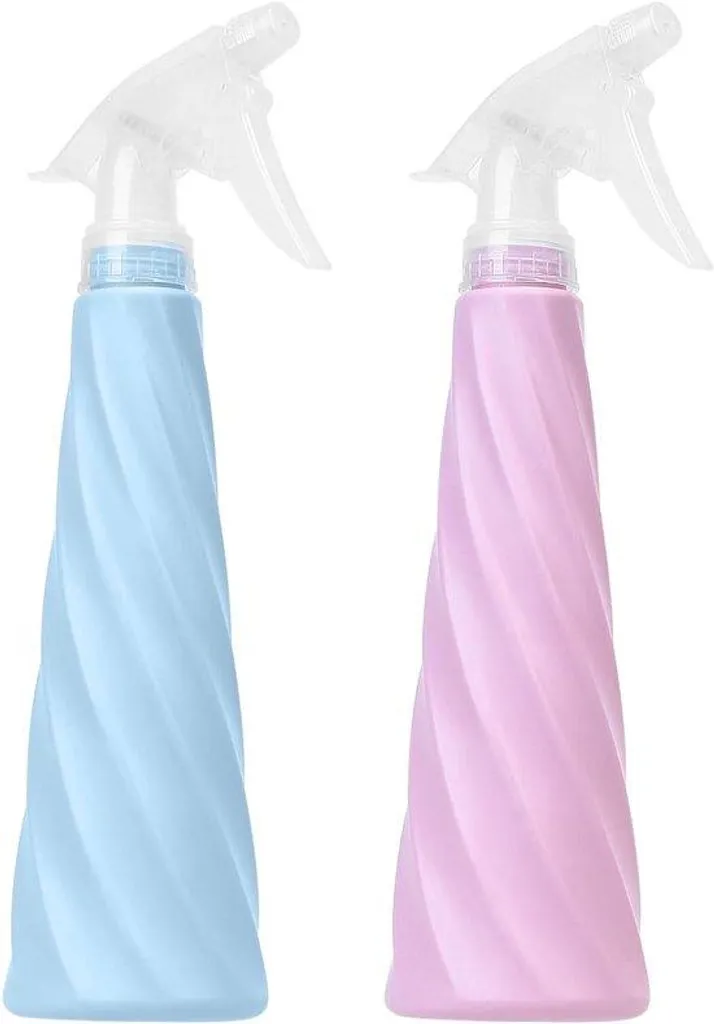 Vaporisateur rechargeable anti-fuite brume fine lot de 2 rose et bleu