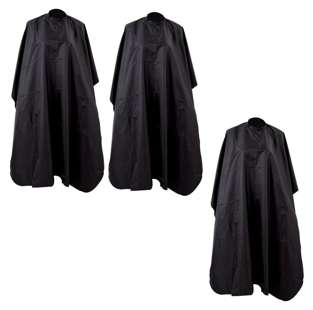 3er Set Friseurumhang Erwachsene und Kinder mit Klettverschluss - Schwarzer Haarschneideumhang 120 x 145 cm - wasserdichter XXL Frisör Umhang für...