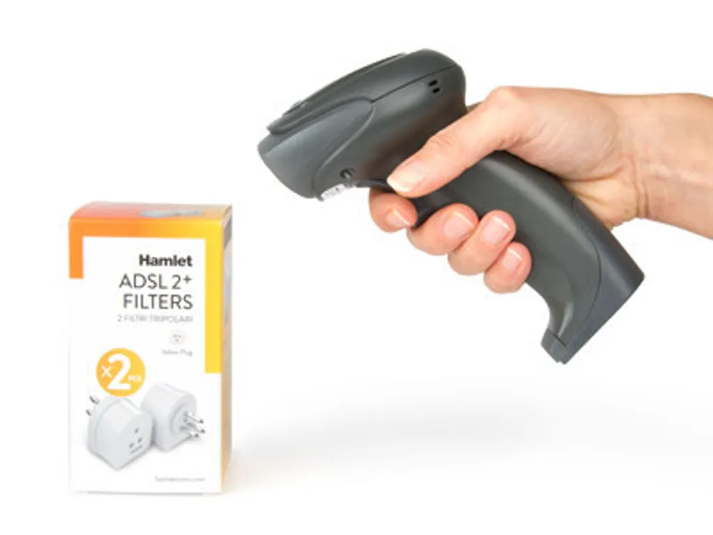 Scanner de code-barres Hamlet HBCS1D10W 1D sans fil portable blanc - 3