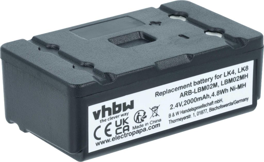 vhbw Akku kompatibel mit Autec LK8, Light LK8, Light LK6, Light LK4, LK6, LK4 Fernbedienung Remote Control (2000 mAh, 2,4 V, NiMH)