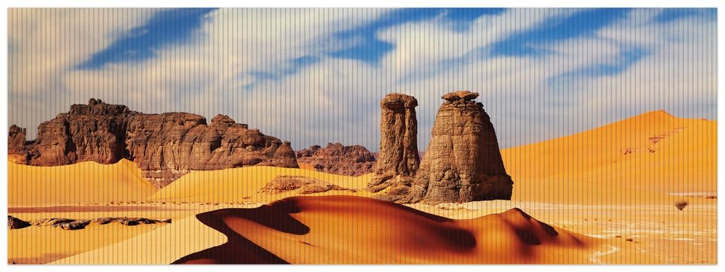 Wallario Duschmatte Antirutschmatte Badmatte Fußmatte Felsen und Sand in der Sahara Wüste, Größe ca. 180 x 65 cm