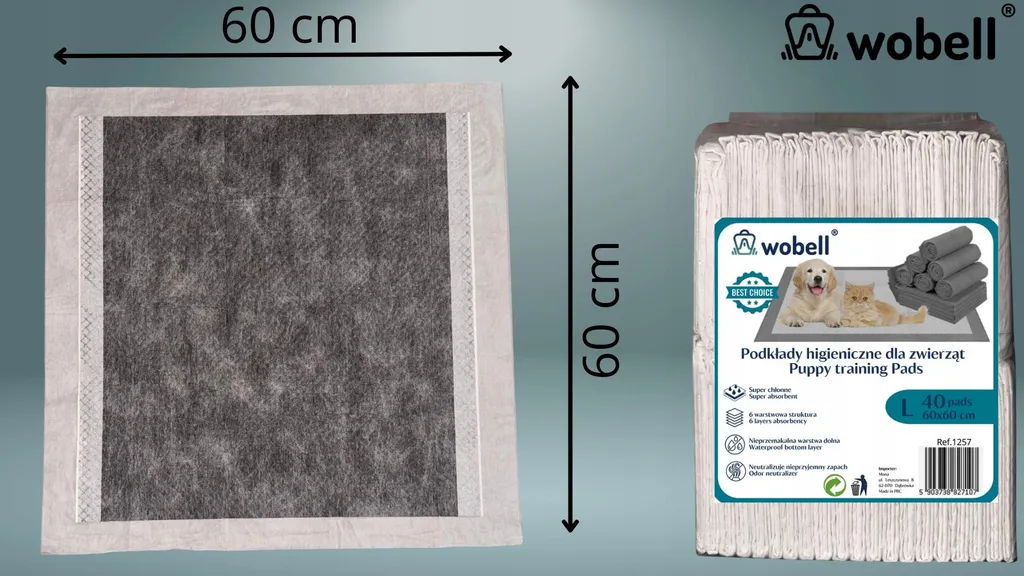 Tapis absorbant chien 60x60 à usage unique - 40 alèses haute performance - 2