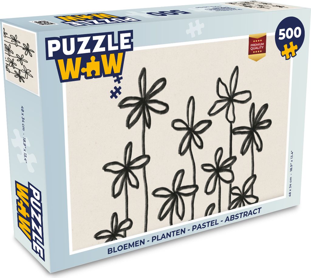 MuchoWow Puzzle 500 Teile Blumen - Pflanzen - Pastell - Abstrakt - 500 Teile - Kinder - Selberbauen - Puzzlespiele