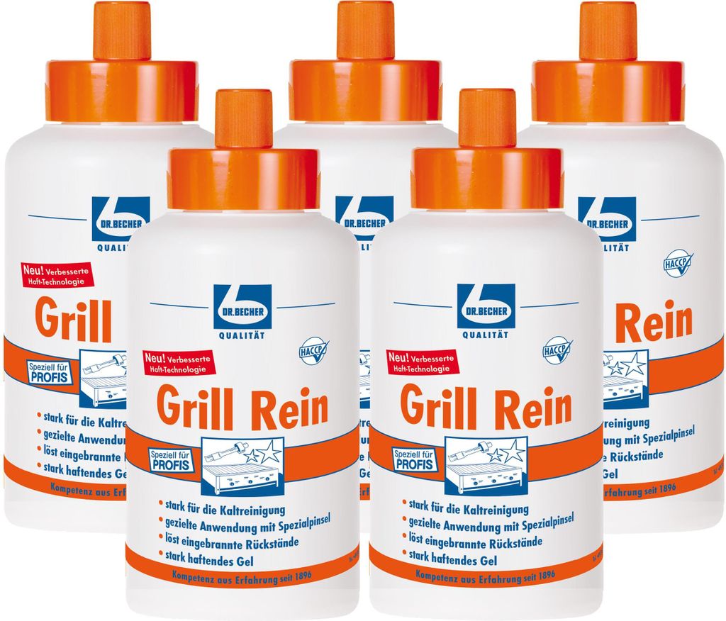 Dr. Becher Grill Rein für Grills, Fritteusen, Backofen 1L (5er Pack)