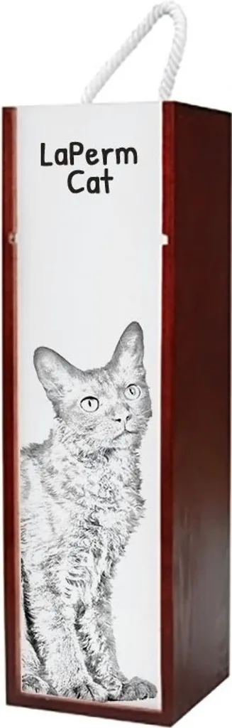 Confezione Regalo Vino Gatto LaPerm Art-Dog - Legno Personalizzato