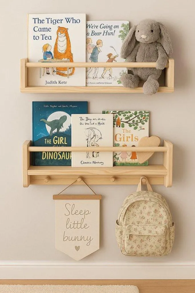 Rangement enfant : étagère murale Montessori en bois pour gagner de l'espace