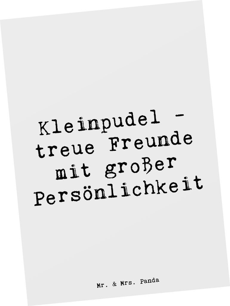 Mr. & Mrs. Panda Ansichtskarte Spruch Kleinpudel Freunde - Weiß - Geschenk, Hunderassen, liebevolles Wesen, Grußkarte, Postkarten, Familienhund, ...