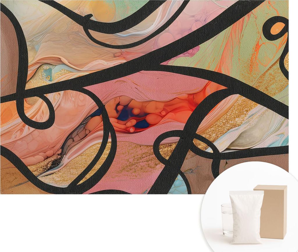 Fototapete - Wandbilder für Wohnzimmer - 104x70 cm - Dekorative Wandfolie - Modernes Design für Wanddekoration - Tapeten für Innenräume - Farbe...