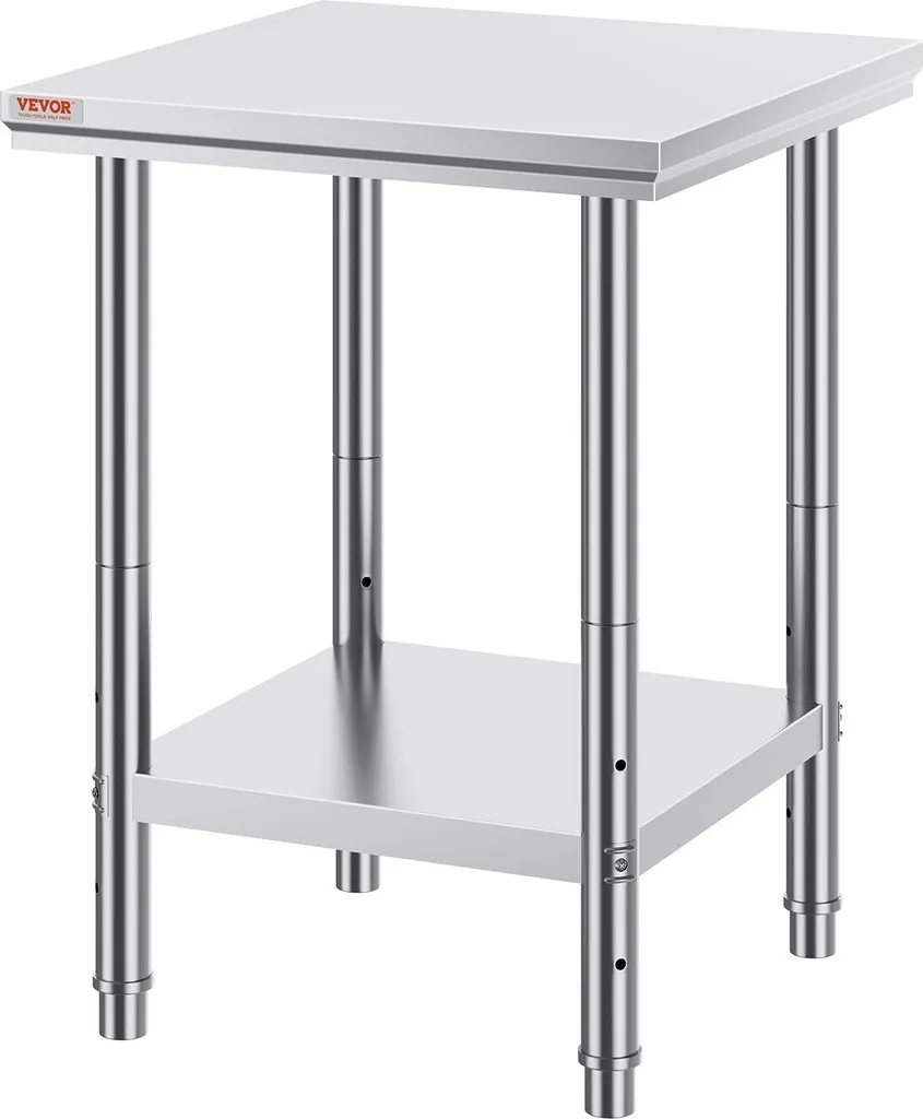 Tavolo Acciaio Inox 60x60 - Banco da Lavoro Economico e Robusto - 9