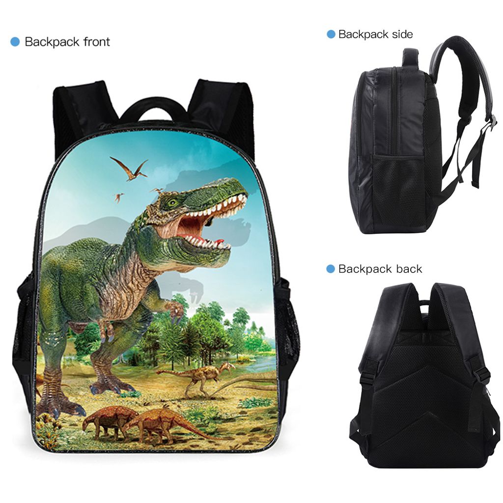 RPLIFE Kinder Rucksack Dino Design - Schulrucksack Für 3-8 Jahre Mit Namensschild