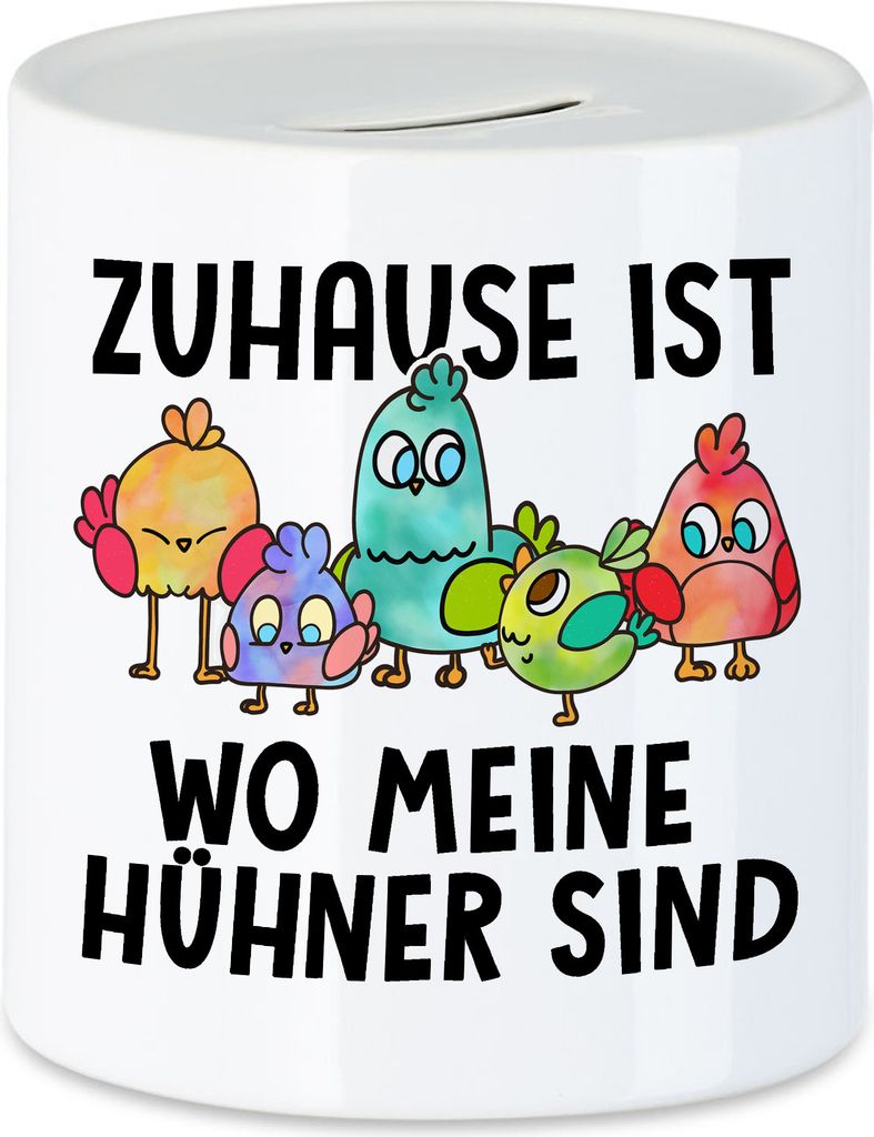 Zuhause Ist Wo Meine Hühner Sind Spardose Huhn-Fans Bauernhof Chicken Hühnerhof Geschenk