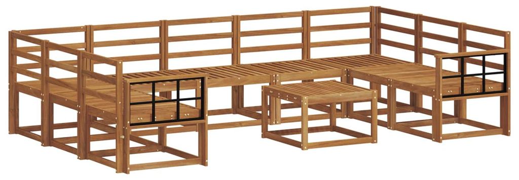 vidaXL Outdoor-Sofagarnitur 10 pcs Natur Massivholz Akazie