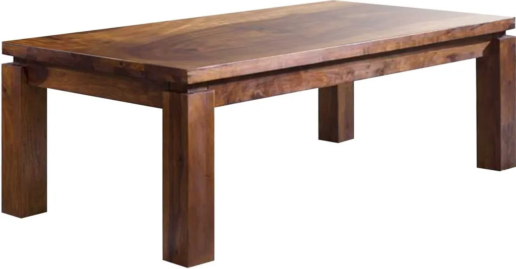 Table basse en bois massif de Palissandre 120cm laquée miel METRO