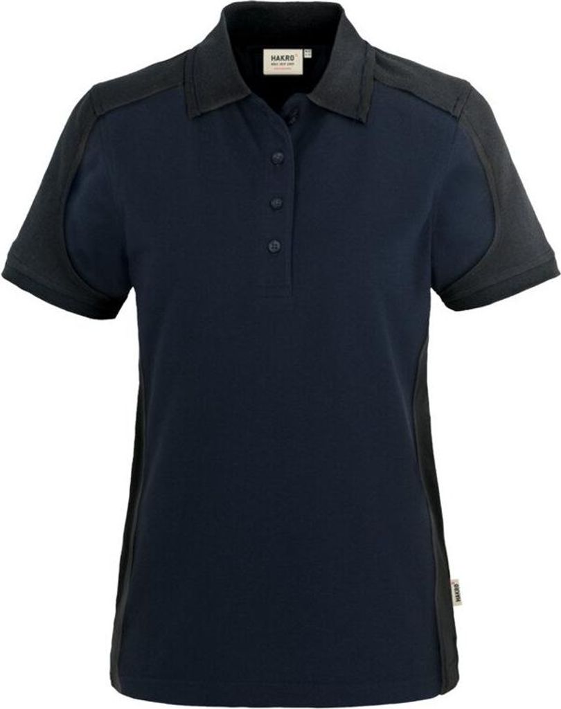 HAKRO Damen Poloshirt Contrast Mikralinar 239, tinte/anthrazit, 5XL