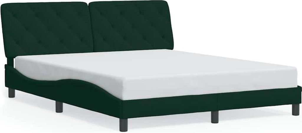 vidaXL Bettgestell ohne Matratze Dunkelgrün 160x200 cm Samt