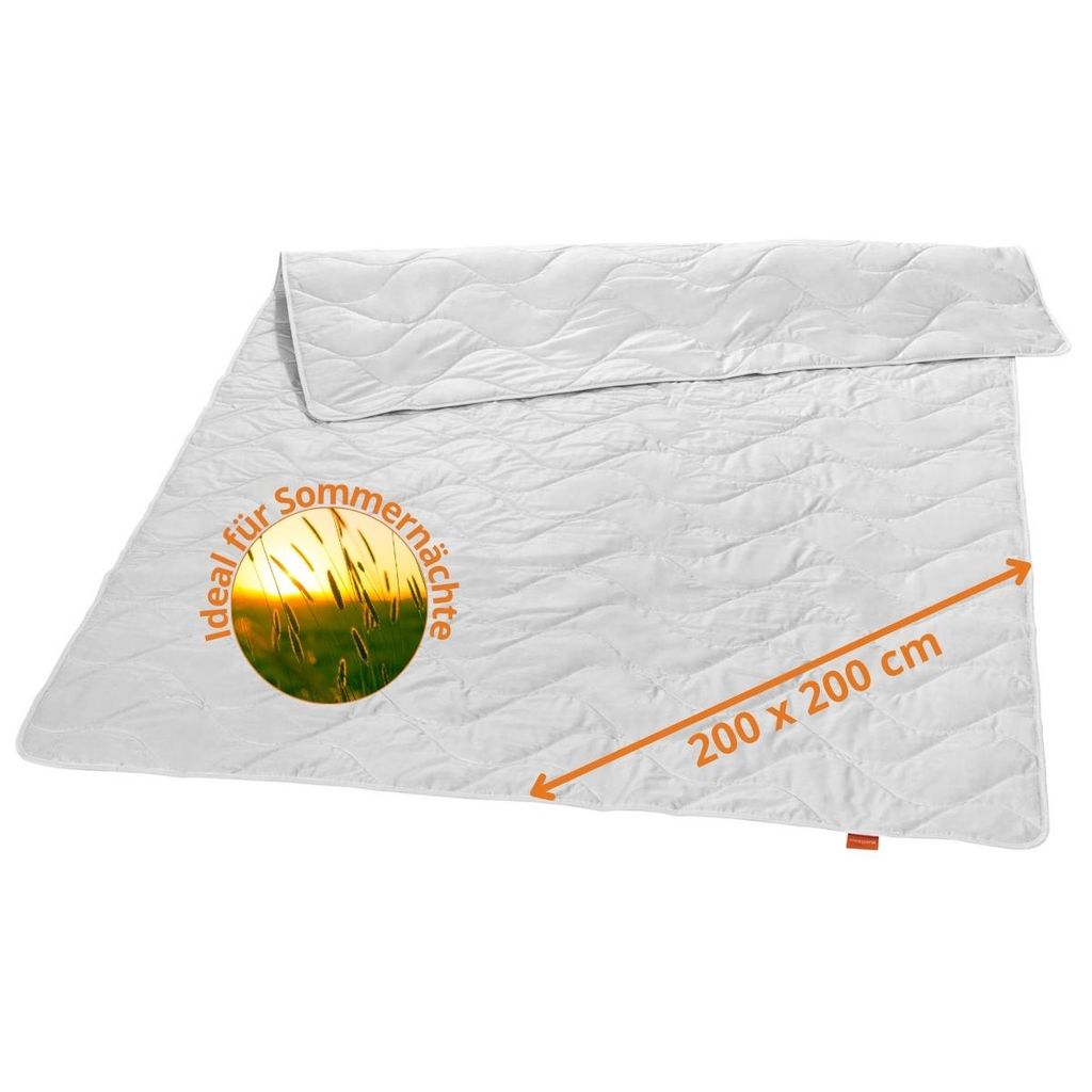sleepling - Sommerbettdecke, 200 x 200 cm, 100% Wildseide, kühlend & ideal für heiße Nächte