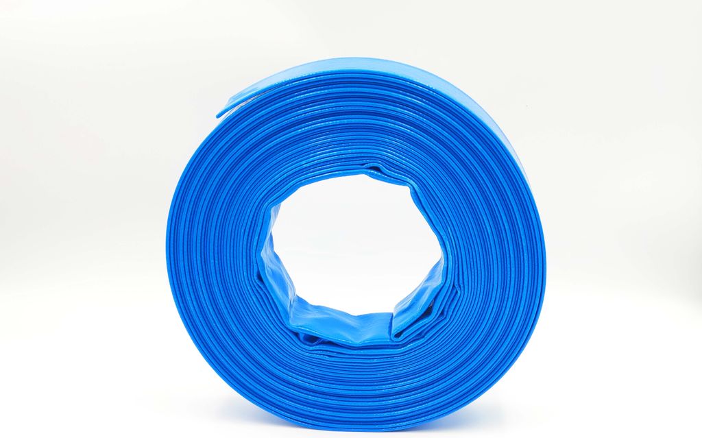 1 1/4 Zoll | 32 mm - 20 Meter - PVC Flachschlauch - Bauschlauch - Industrieschlauch - blau