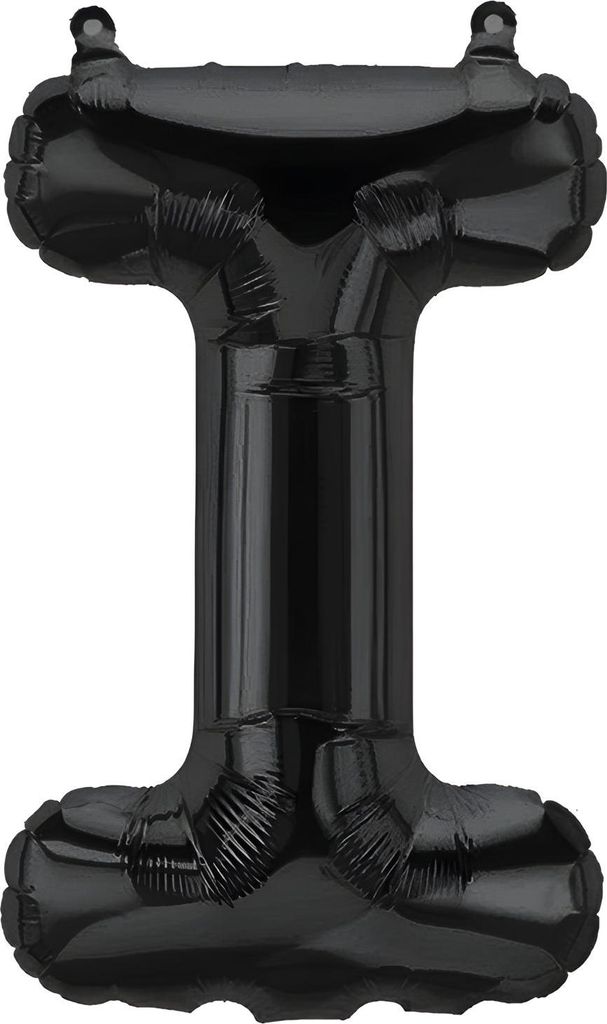 Folienballon Buchstabe I, schwarz, ca. 40 cm, für Luftbefüllung