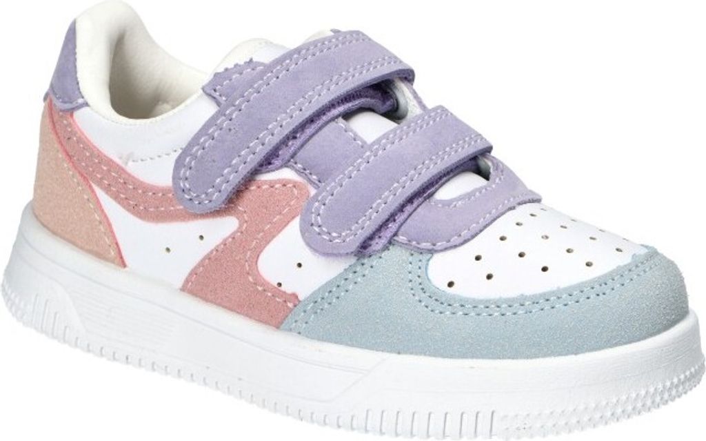 AMERICAN CLUB ES188 Solide Kinderschuhe mit Klettverschluss, Sneaker für Mädchen, modische Kinderschuhe, Innensohle aus Naturleder, Casual, Weiss...