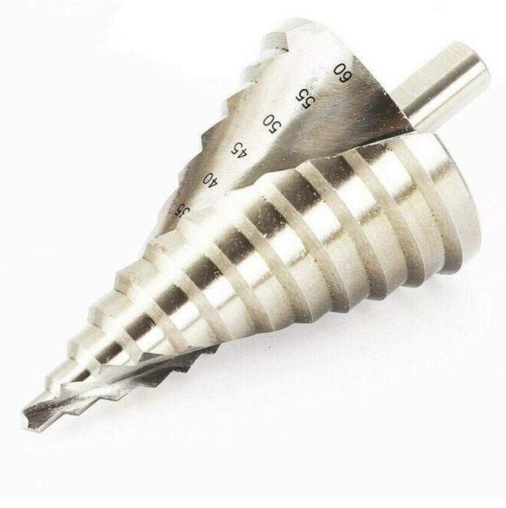 Professioneller HSS-Stufenbohrer – Schälbohrer-Set, Kegelbohrer für Edelstahl, Metall, Holz, Kunststoff (6–60 mm, Schaftlänge: 12 mm)
