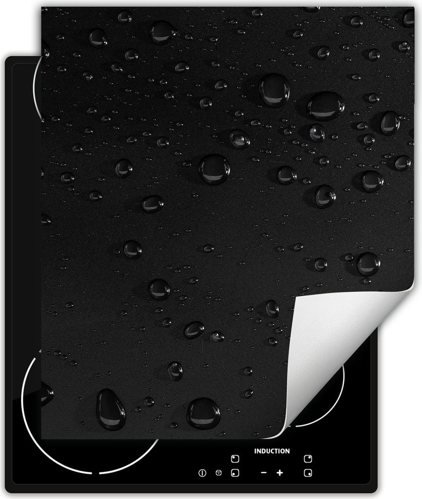 DarHaus Herdabdeckplatte 45x52 cm Anti Rutsch Matte Aufrollbar, schwarz - Tropfen