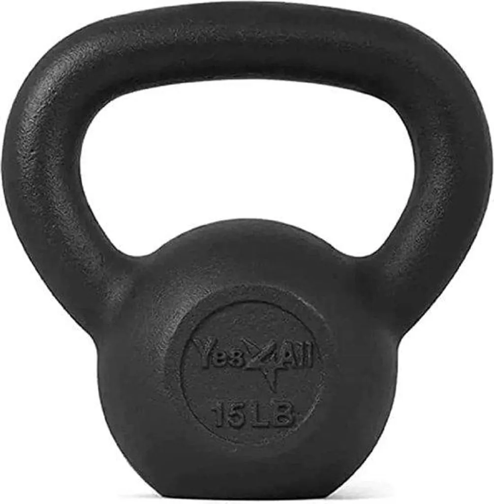 Haltère 6,8 kg fonte noire robuste avec poignée ergonomique confort