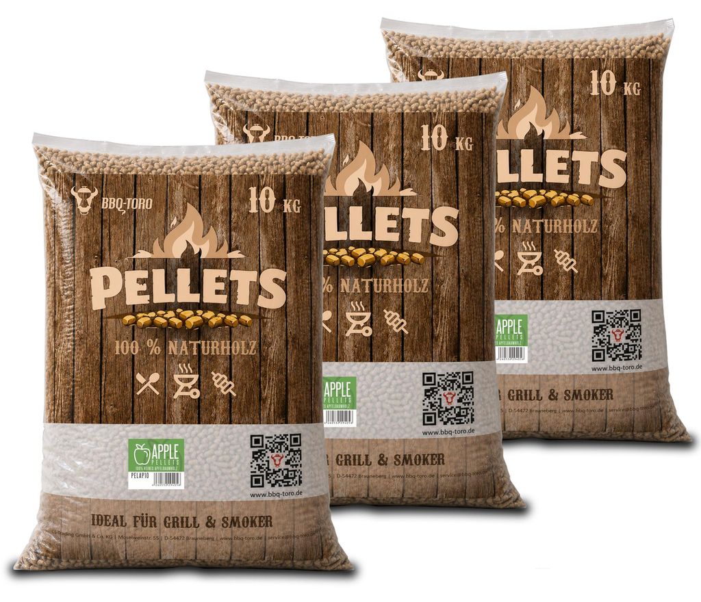 BBQ-Toro Apple Pellets aus 100% Apfelbaumholz, 30 kg, Produktbild 