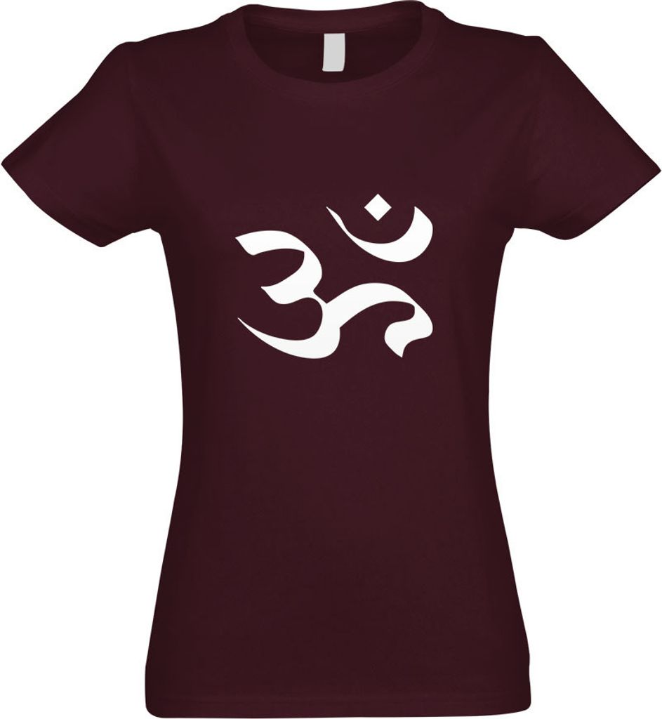 Kiwistar - T-Shirt tailliert - Damen - Burgund - Om - mit Motiv Bedruckt - Funshirt Design - Sport - Freizeit - Damen - XXL