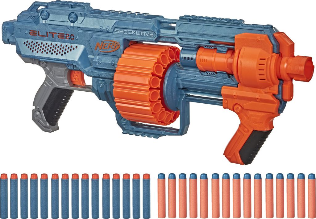 Nerf Elite 2.0 Shock Wave RD-15 blu, arma giocattolo, da 8 Immagine del prodotto 