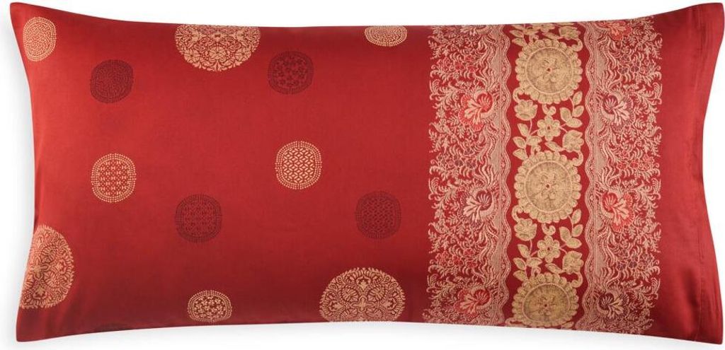 Bassetti Baumwollsatin-Kissenbezug einzeln PALLAVICINO Farbe ROT R1 Größe 40x80