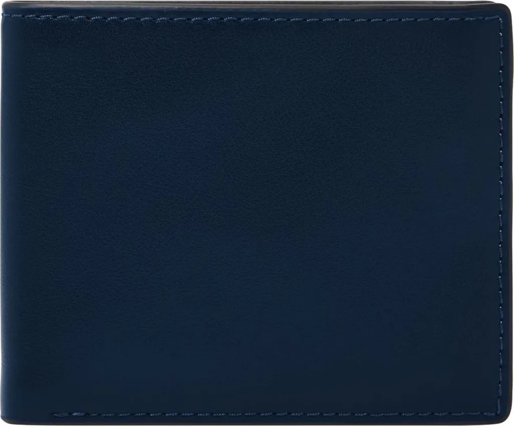Fossil Steven Portefeuille Cuir Fin Bleu Marine : Fini les Poches Bombées