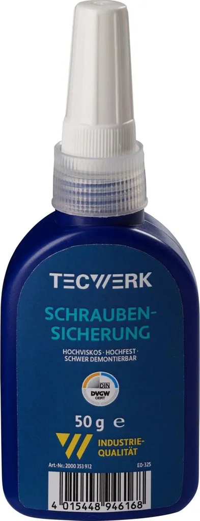 Sécuriser les boulons et écrous avec le Frein-filet TECWERK 50g Rouge