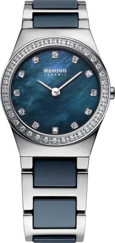 BERING Ceramic Damenuhr grau/blau 32426-707 Produktbild 