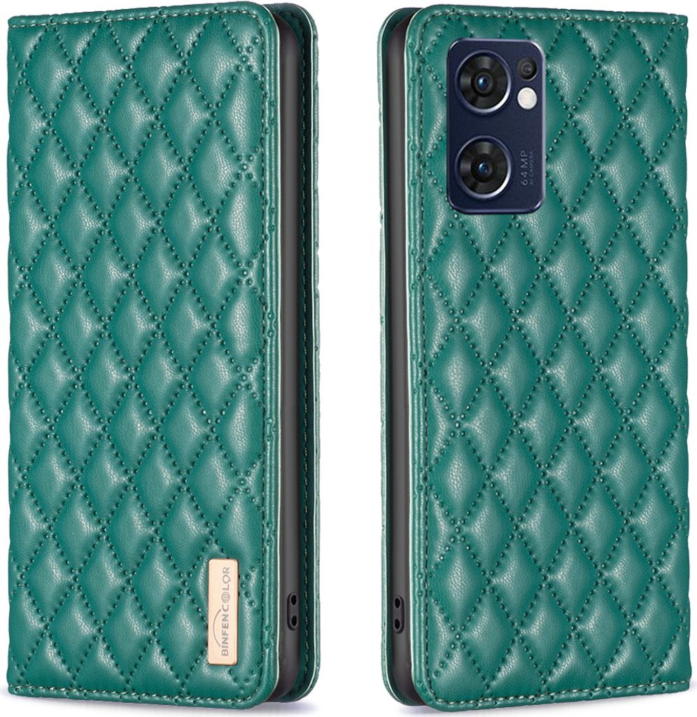 OPPO Reno7 5G / Find X5 Lite Hülle, Elegant Bookstyle Flip Leder Kartenfächer Schutzhülle mit Ständer für OPPO Reno7 5G / Find X5 Lite Grün