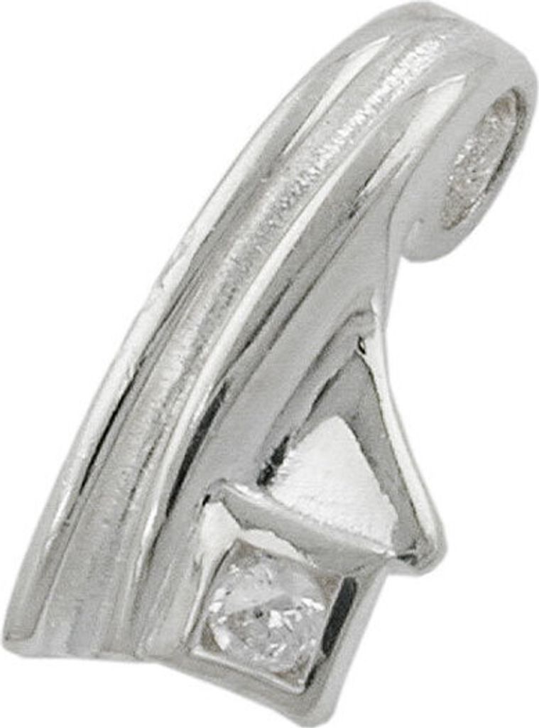 Anhänger Halsschmuck mit quadratischem Zirkonia am Rand 925 Silber Damen