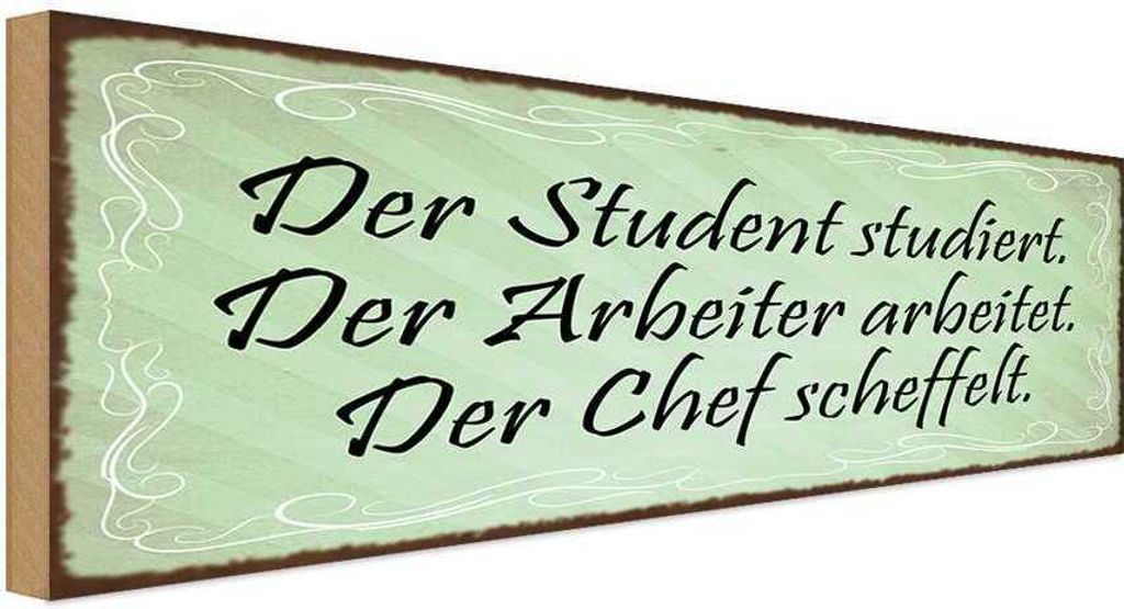 vianmo Holzschild 10x27 cm Student Arbeiter Chef Beruf Arbeit