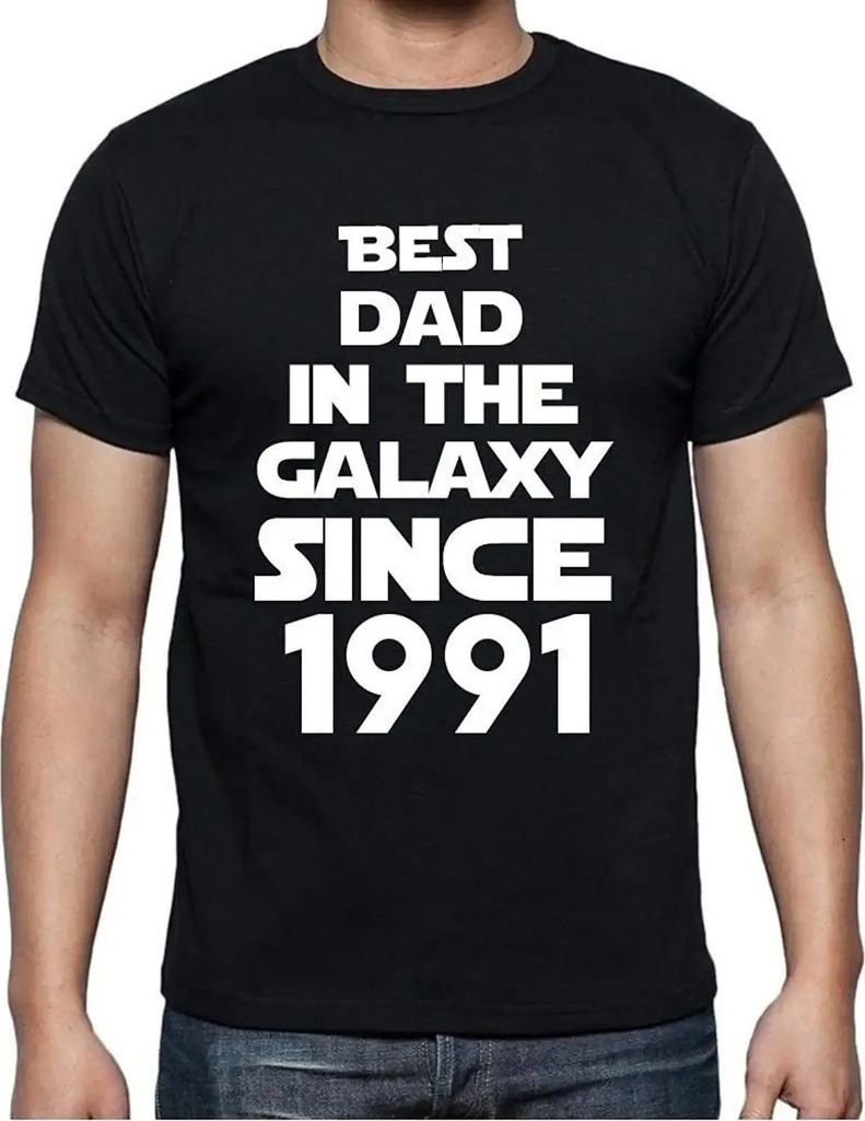 Herren Grafik T-Shirt Bester Vater der Galaxis seit 1991 – Best Dad in the Galaxy Since 1991 – Geschenk 33. Geburtstag Jahrestag 33 Jahre Jubil...