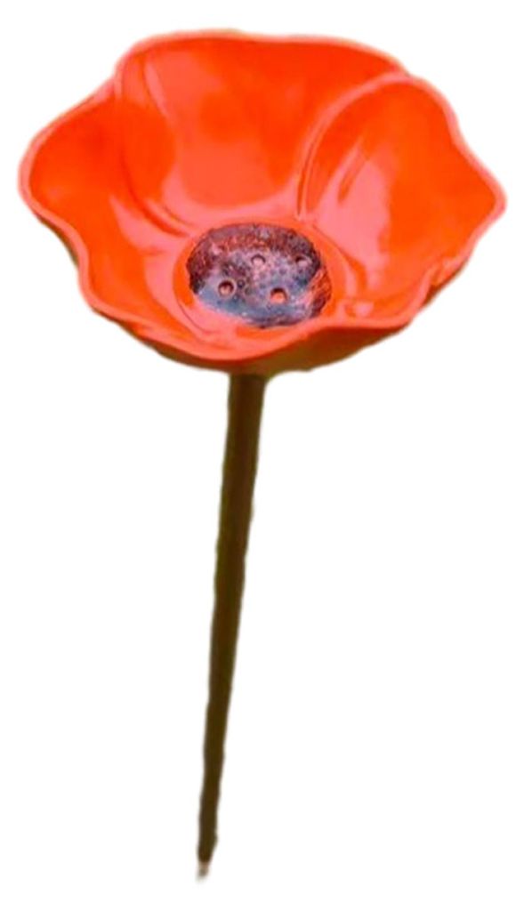 Metallener Blumenstecker, Insektentränke, Mini-Vogelbad, Trinkschale für Bienen, Schmetterlinge und Vögel, Gartendekoration