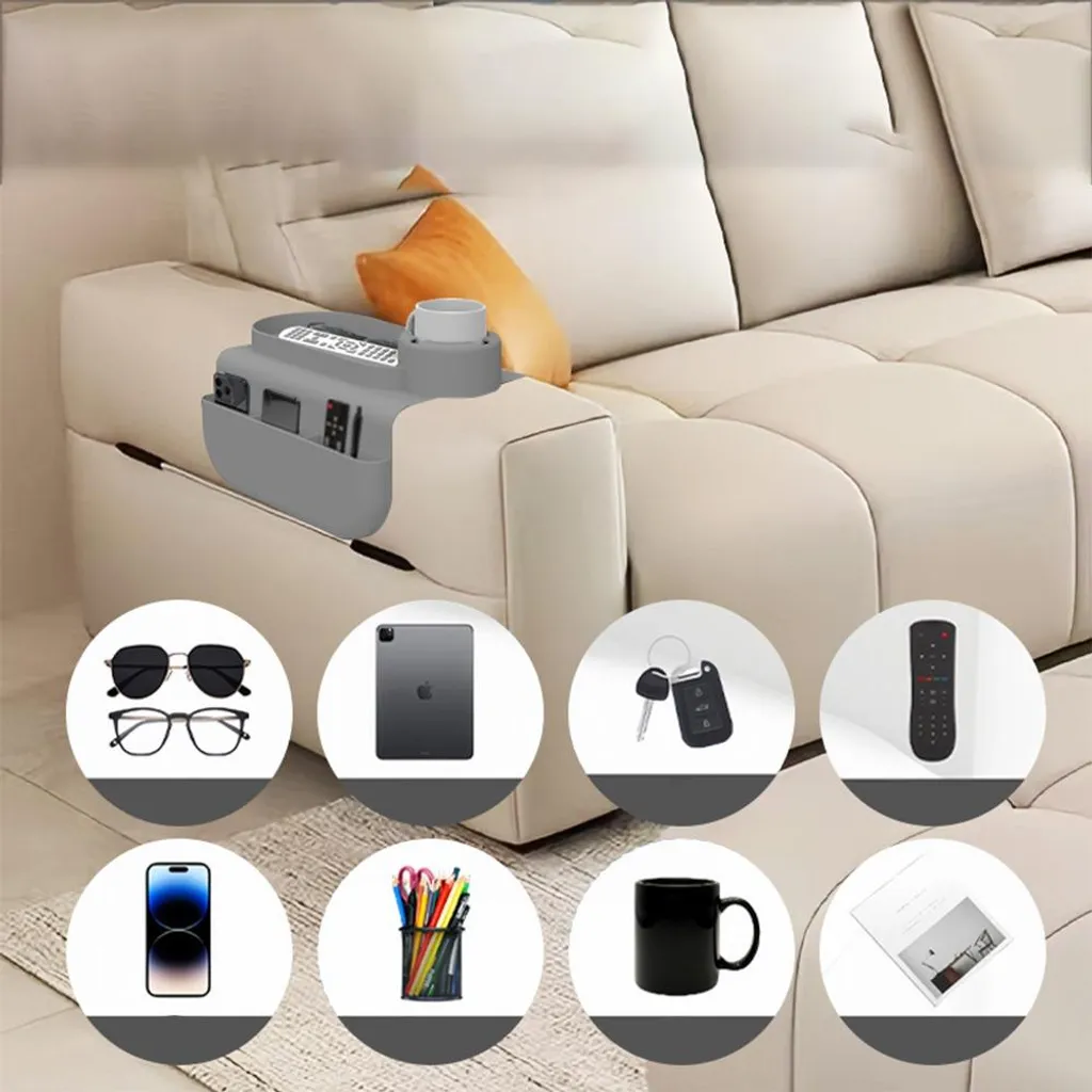 Évitez les Taches sur le Sofa avec le Support de Tasse INF Silicone Gris - 5