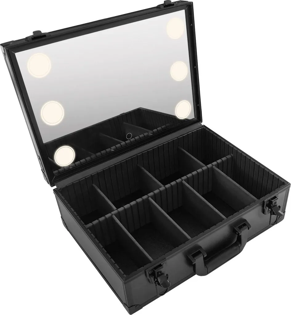 Miroir LED 3 modes et 9 compartiments : la trousse de maquillage idéale