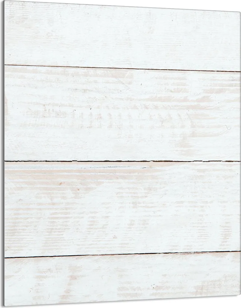 Piano cottura 40x52 Coperchio in ceramica Paraspruzzi Piatto in vetro Tagliere decorativo, legno Bianco