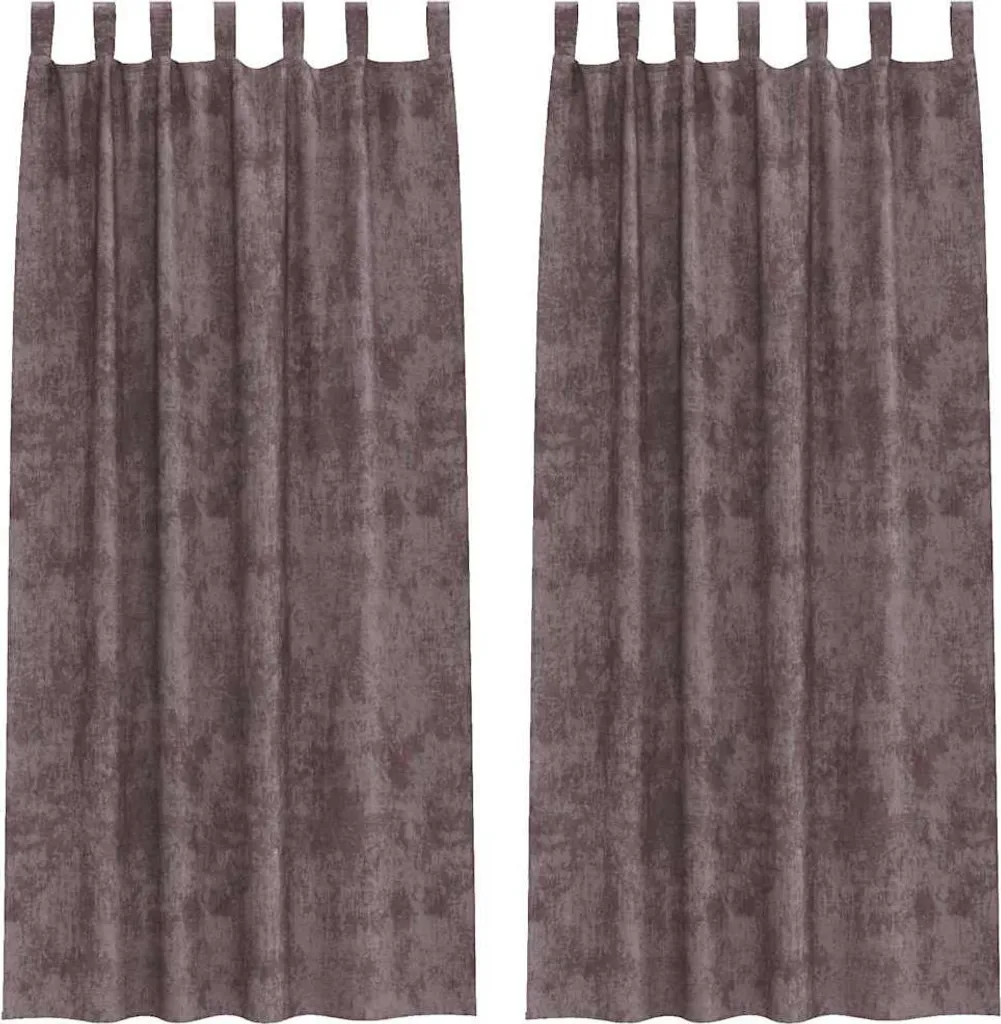 Tende in Velluto Marrone vidaXL 260x140 cm con Ganci | Set 2 Pezzi