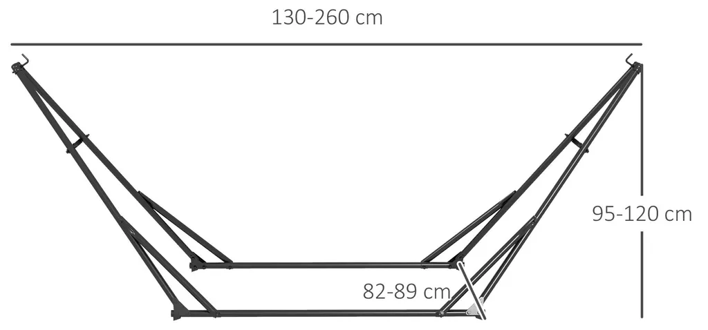 Support pour hamac en métal noir structure robuste et montage facile - 4