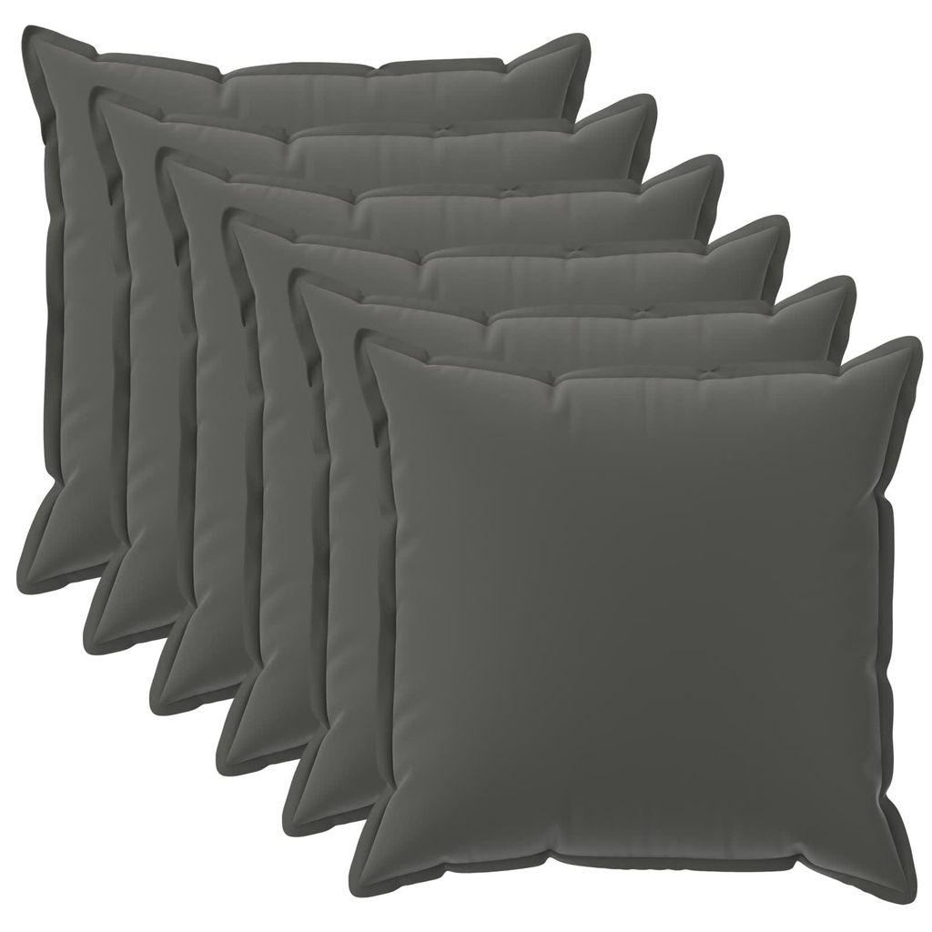 vidaXL Kussenhoezen, 6 stuks, HOUT, antraciet, 45 x 45 cm, Productafbeelding 