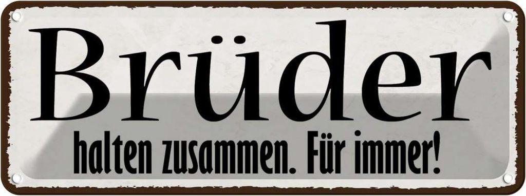 vianmo Blechschild 10x27 cm Brüder halten zusammen immer Familie Freunde