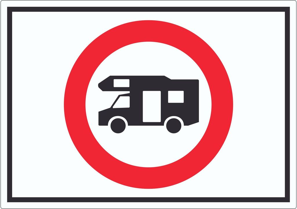 Wohnmobil Durchfahrt verboten Symbol Aufkleber A3 (297x420mm)