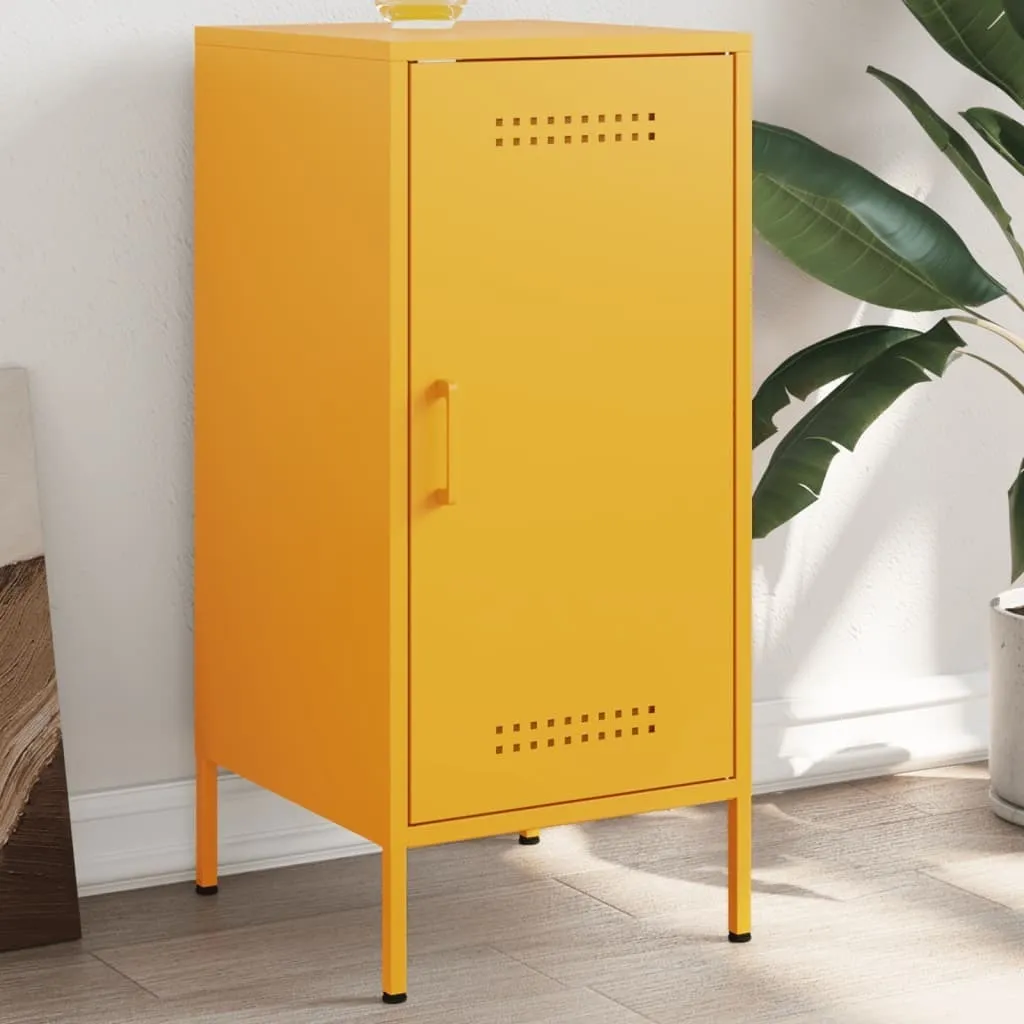 Armadietto Ufficio Acciaio Giallo Senape 36x39x79 cm | vidaXL Industrial