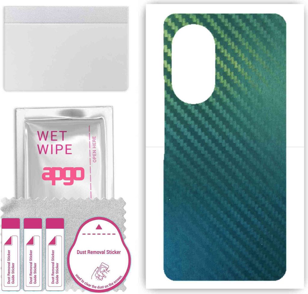 apgo Rückseite Schutzfolie, Skin, kompatibel mit Huawei Nova 9 SE, Hinten Displayschutzfolie aus Vinylfolie, kratzfest, einfache Montage - Kohlens...