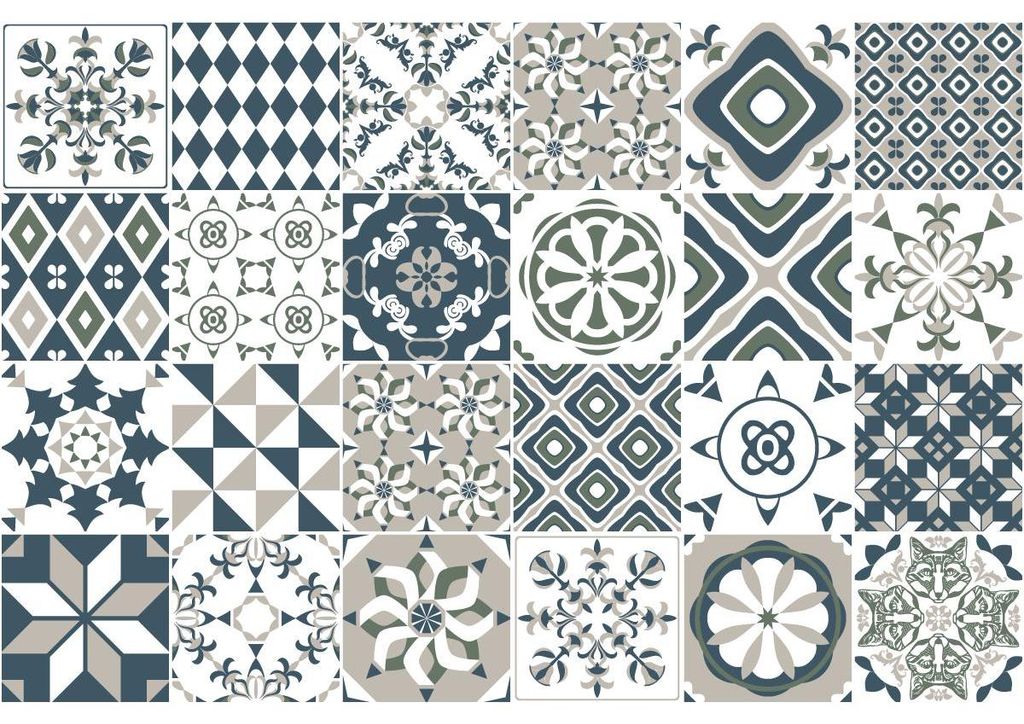 Selbstklebende Fliesenaufkleber für Küche und Bad – 24 Fliesenaufkleber im Azulejos-Diazaria-Stil – 15 x 15 cm